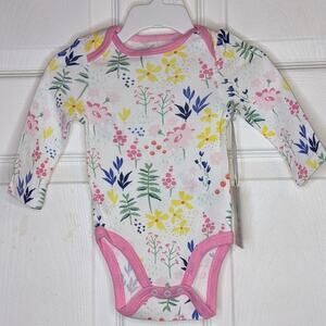 Target Cloud Island 4 Pk Long Sleeve Bodysuits Spring Florals & Patterns 0-3M